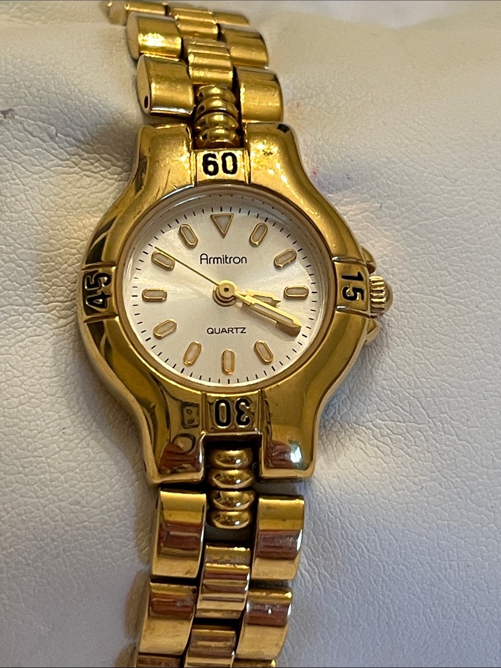 Armitron Gold-Tone Women’s Bracelet Watch with White Dial